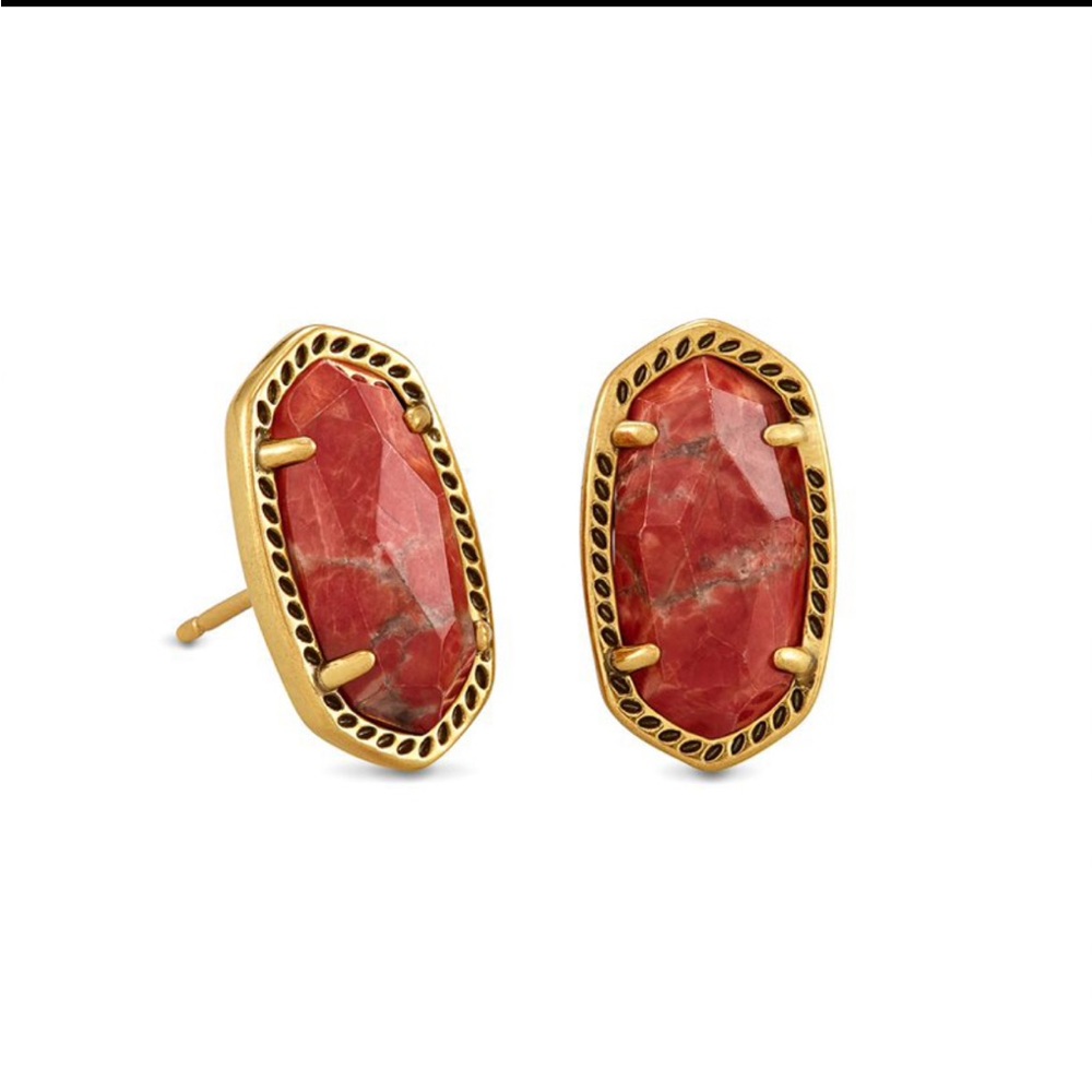 Kendra Scott Ellie Vintage Gold Burnt Sienna Earrings